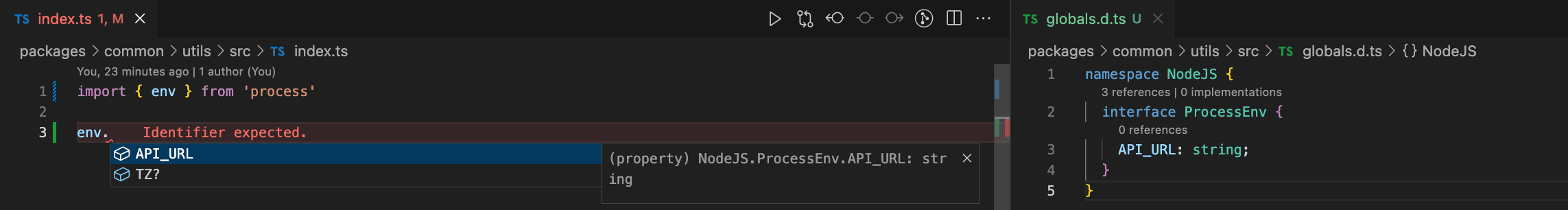 TZ와 더불어 API_URL까지 같이 지원되는 process.env